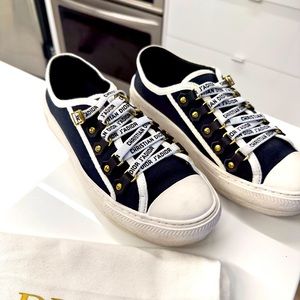 DIOR WALK'N'DIOR SNEAKERS BLACK COTTON CANVAS